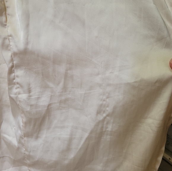 Nasty Gal CREAM coloured Satin Midi Dress with Lace Neckline - Picture 6 of 7